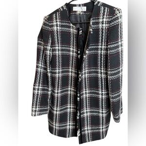 TAHARI Tweed Long Pea Coat size 10 P